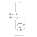 Lucid PD-W74615-BK Suspension Modern Forms