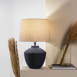 Buriti Bleu Marine Lampe de Table Geo Contemporary