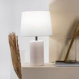 Jatoba Blanc Lampe de Table Geo Contemporary